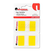 Universal Page Flags, Yellow, 50 Flags/Dispenser, 2 Dispensers/Pack