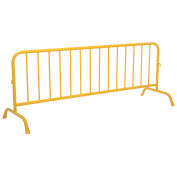 Crowd Control Barrier, Yellow Powder Coated Steel, 102"L x 40"H