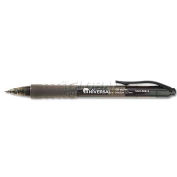 Universal One Clear Barrel Roller Ball Retractable Gel Pen, Black Ink, Medium, Dozen