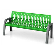 6' Steel Bench, Green with Gray Frame