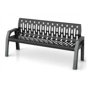 6' Steel Bench, Black with Gray Frame