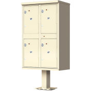 Valiant Outdoor Parcel Locker, Post Mount, 4 Lockers, Sandstone