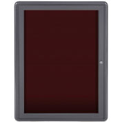 Ghent® 1 Door Ovation Letter Board, Burgundy w/Gray Frame, 24-1/8"w x 33-3/4"H