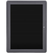 Ghent® 1 Door Ovation Letter Board, Black w/Gray Frame, 24-1/8"w x 33-3/4"H