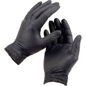 Ammex ABNPF Textured Medical/Exam Nitrile Gloves, Powder-Free, Black, Large, 100/Box