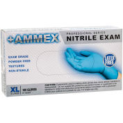 Ammex APFN Medical/Exam Nitrile Gloves, Powder-Free, Blue, Medium, 100/Box
