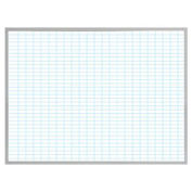 Magna Visual Porcelain Whiteboard w/ 1"X2" Blue Grid, White, 48 x 36