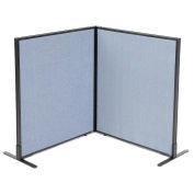 36-1/4"W x 42"H Freestanding 2-Panel Corner Room Divider, Blue