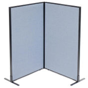 36-1/4"W x 60"H Freestanding 2-Panel Corner Room Divider, Blue