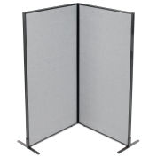 36-1/4"W x 72"H Freestanding 2-Panel Corner Room Divider, Gray