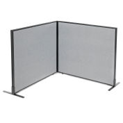 48-1/4"W x 42"H Freestanding 2-Panel Corner Room Divider, Gray