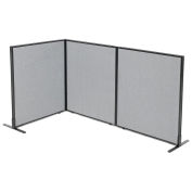 36-1/4"W x 42"H Freestanding 3-Panel Corner Room Divider, Gray