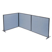 48-1/4"W x 42"H Freestanding 3-Panel Corner Room Divider, Blue