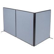 48-1/4"W x 60"H Freestanding 3-Panel Corner Room Divider, Blue