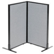 24-1/4"W x 42"H Freestanding 2-Panel Corner Room Divider, Gray