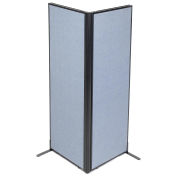24-1/4"W x 72"H Freestanding 2-Panel Corner Room Divider, Blue
