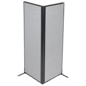 24-1/4"W x 72"H Freestanding 2-Panel Corner Room Divider, Gray