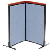 24-1/4"W x 43-1/2"H Deluxe Freestanding 2-Panel Corner Room Divider, Blue