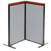 24-1/4"W x 43-1/2"H Deluxe Freestanding 2-Panel Corner Room Divider, Gray