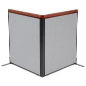 36-1/4"W x 43-1/2"H Deluxe Freestanding 2-Panel Corner Room Divider, Gray