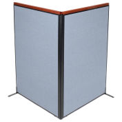 48-1/4"W x 73-1/2"H Deluxe Freestanding 2-Panel Corner Room Divider, Blue