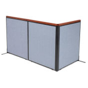 36-1/4"W x 43-1/2"H Deluxe Freestanding 3-Panel Corner Room Divider, Blue