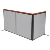 36-1/4"W x 43-1/2"H Deluxe Freestanding 3-Panel Corner Room Divider, Gray