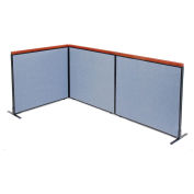 48-1/4"W x 43-1/2"H Deluxe Freestanding 3-Panel Corner Room Divider, Blue