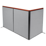 48-1/4"W x 61-1/2"H Deluxe Freestanding 3-Panel Corner Room Divider, Gray