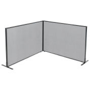 60-1/4"W x 42"H Freestanding 2-Panel Corner Room Divider, Gray