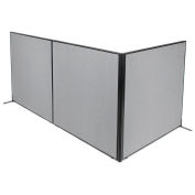 60-1/4"W x 60"H Freestanding 3-Panel Corner Room Divider, Gray