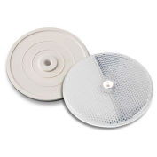 3-1/4" White Reflector, Tapco-102227, Centermount Plastic Backplate, RT-90W