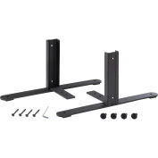 8"H T-Leg Bracket for Office Partition Panels, Black (1 Pair)