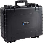 Type 6000 Medium Outdoor Waterproof Case W/o Foam / Insert, 20"L x 16-1/2"W x 8-1/2H, Black