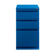 Hirsh Industries 20" Deep Box/Box/File Mobile Pedestal, Blue, 19356