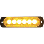 Buyers 8891900 LED Rectangular Amber Low Profile Strobe Light 12V, 6 LEDs