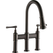 Elkay Explore Pull-Down Kitchen Faucet, Antique Steel, Double Lever Handle, LKEC2037AS