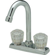 Elkay Everyday Bar/Prep Faucet, Chrome, Double Clear Crystalac Handle, LKA2475LF