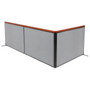 60-1/4"W x 43-1/2"H Deluxe Freestanding 3-Panel Corner Room Divider, Gray