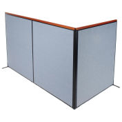 60-1/4"W x 73-1/2"H Deluxe Freestanding 3-Panel Corner Room Divider, Blue