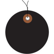 2" Diameter Pre-Wired Plastic Circle Tags, Black, 100 Pack