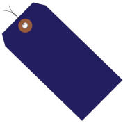 4-3/4"x2-3/8" Plastic Shipping Tag Pre-Wired, Blue, 100 Pack