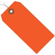 4-3/4"x2-3/8" Plastic Shipping Tag Pre-Wired, Orange, 100 Pack