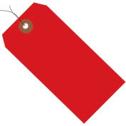 4-3/4"x2-3/8" Plastic Shipping Tag Pre-Wired, Red, 100 Pack
