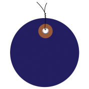2" Diameter Pre-Wired Plastic Circle Tags, Blue, 100 Pack