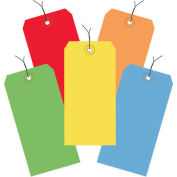 6-1/4" x 3-1/8" Pre-Wired Shipping Tags, Assorted Colors, 1000 Pack