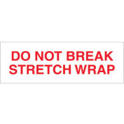 2"x110 Yds Printed Carton Sealing Tape "Do Not Break Stretch Wrap", Red/White - Pkg Qty 18
