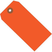 6-1/4"x3-1/8" Plastic Shipping Tag, Orange, 100 Pack