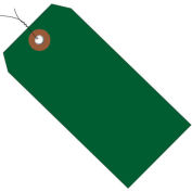 6-1/4"x3-1/8" Plastic Shipping Tag Pre-Wired, Green, 100 Pack