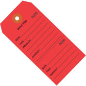 4-3/4"x2-3/8" Consecutively Numbered Repair Tags Red, 100 Pack